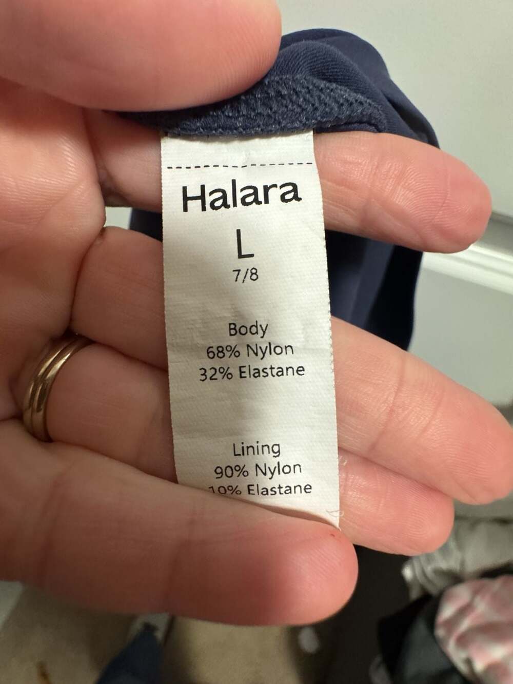 Halara Leggings Size L 7/8 Blue Pocket Ruched Booty Athletic - Picture 7 of 7